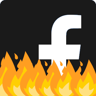 logo do Facebook pegando fogo
